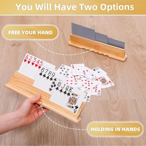 Card Holders for Playing Cards, Wooden Playing Card Holder, 2 Pcs. - Picture 4 of 13